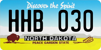 ND license plate HHB030
