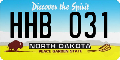 ND license plate HHB031