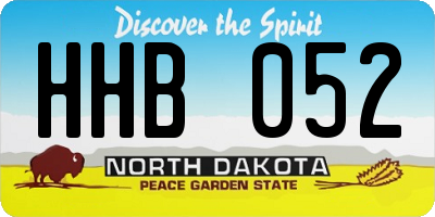 ND license plate HHB052