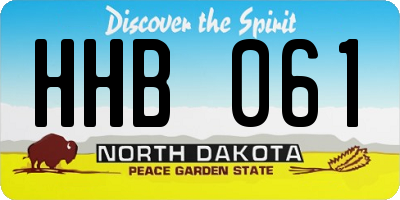 ND license plate HHB061