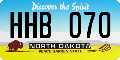 ND license plate HHB070