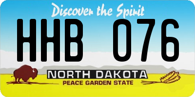 ND license plate HHB076