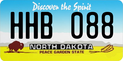 ND license plate HHB088