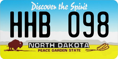 ND license plate HHB098