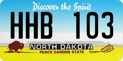 ND license plate HHB103