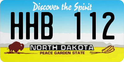 ND license plate HHB112