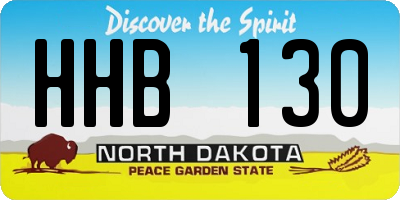 ND license plate HHB130