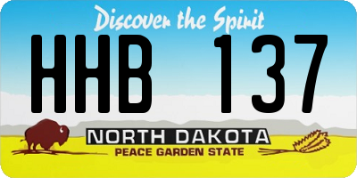 ND license plate HHB137