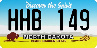 ND license plate HHB149
