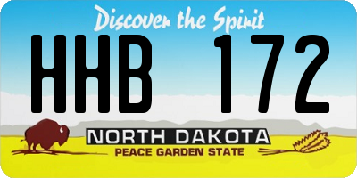 ND license plate HHB172