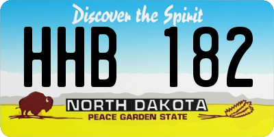 ND license plate HHB182