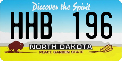 ND license plate HHB196