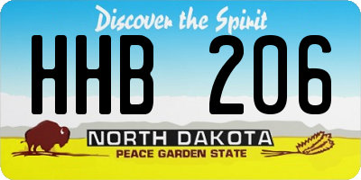 ND license plate HHB206