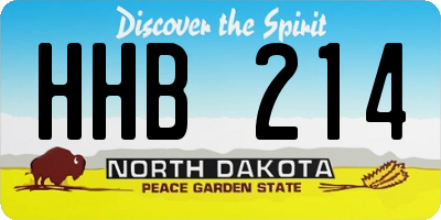ND license plate HHB214