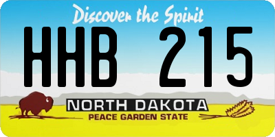 ND license plate HHB215
