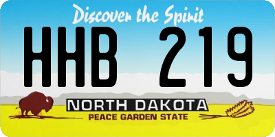 ND license plate HHB219