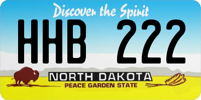 ND license plate HHB222