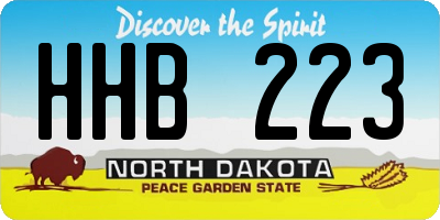 ND license plate HHB223