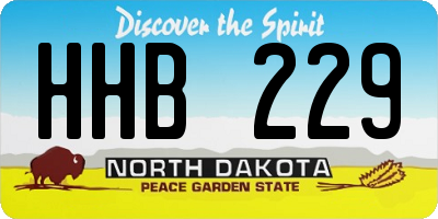 ND license plate HHB229