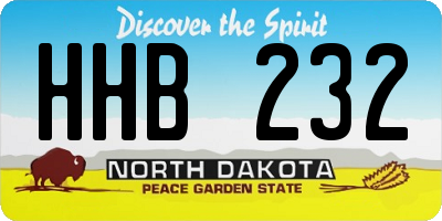 ND license plate HHB232