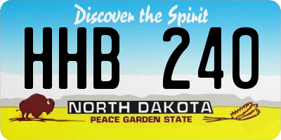 ND license plate HHB240