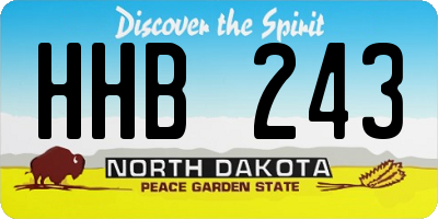 ND license plate HHB243