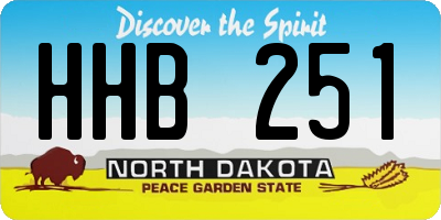 ND license plate HHB251
