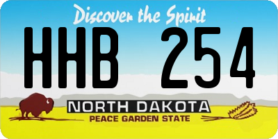ND license plate HHB254