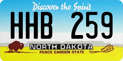 ND license plate HHB259
