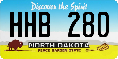 ND license plate HHB280