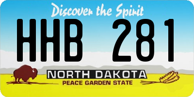 ND license plate HHB281