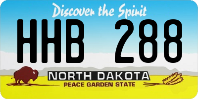 ND license plate HHB288