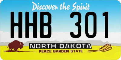ND license plate HHB301