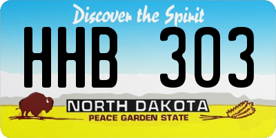 ND license plate HHB303