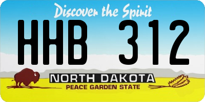 ND license plate HHB312