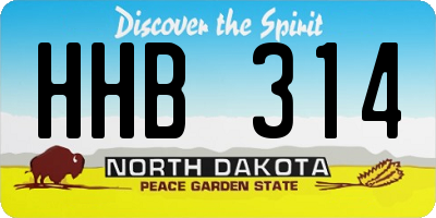 ND license plate HHB314