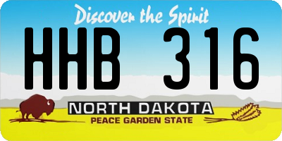 ND license plate HHB316