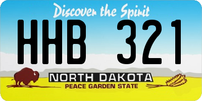 ND license plate HHB321