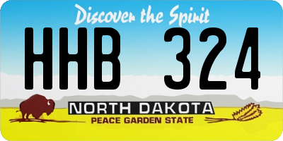 ND license plate HHB324