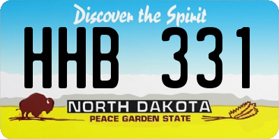ND license plate HHB331