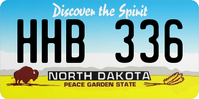 ND license plate HHB336