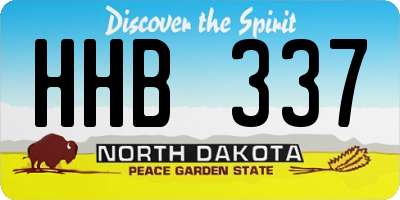 ND license plate HHB337