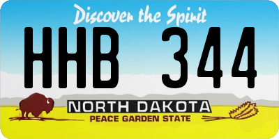 ND license plate HHB344