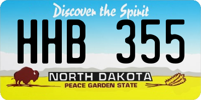 ND license plate HHB355