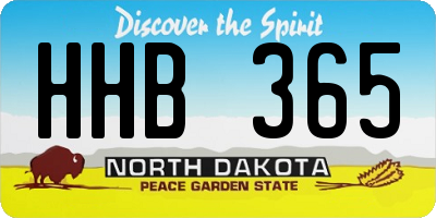 ND license plate HHB365