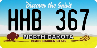 ND license plate HHB367