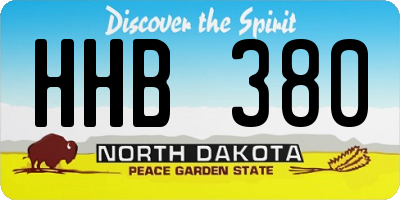 ND license plate HHB380
