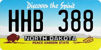 ND license plate HHB388
