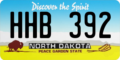ND license plate HHB392