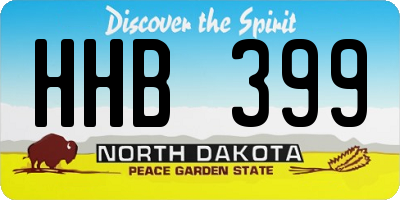 ND license plate HHB399